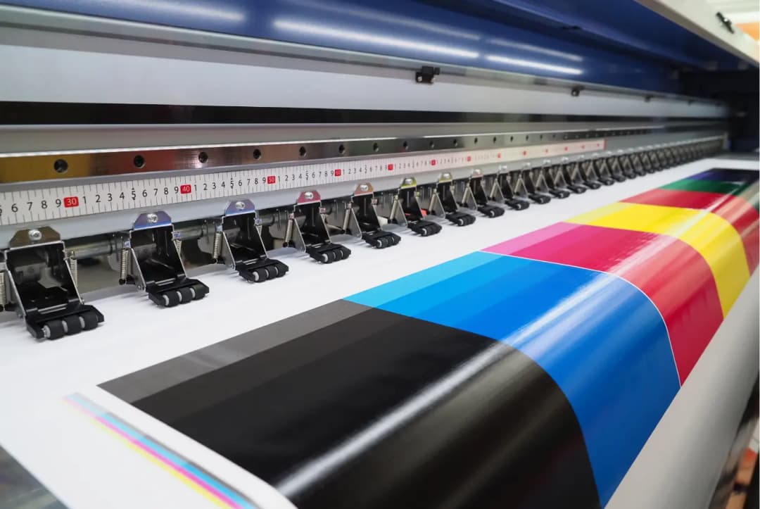 Close-up vehicle wrap vinyl printer
